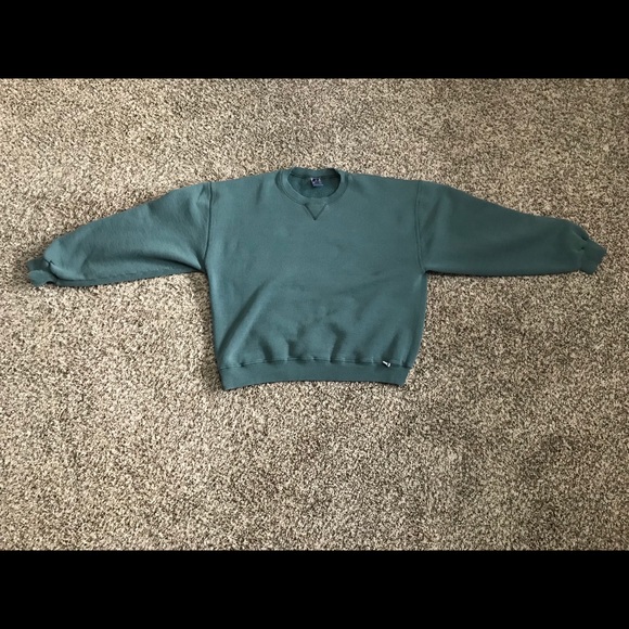 Russell Athletic Plain Green Crewneck - Picture 1 of 5